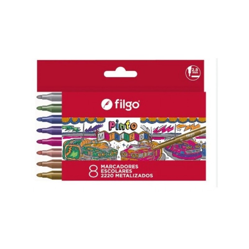 Marcadores 2220 Metalizados x 8 FILGO