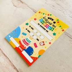 TARJETA DE INVITACION  PARA CUMPLE X 10 Unidades