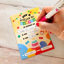 TARJETA DE INVITACION  PARA CUMPLE X 10 Unidades