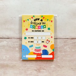 TARJETA DE INVITACION  PARA CUMPLE X 10 Unidades