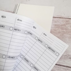 AGENDA PERPETUA TAMAÑO A5 B&N Sublimable