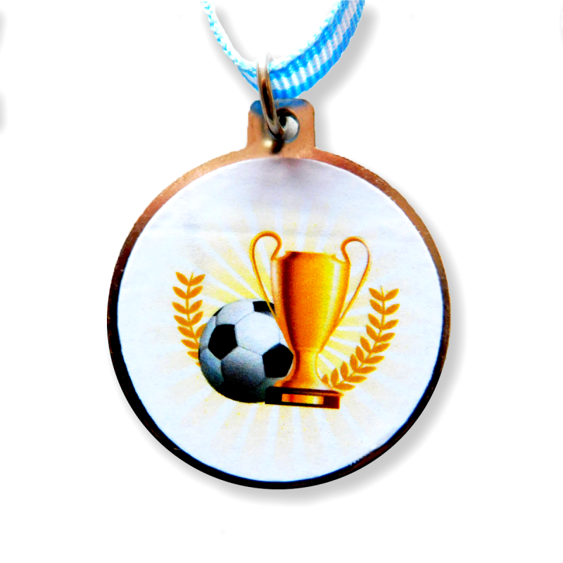 MEDALLA FUTBOL CON CINTA METAL CON VINILO