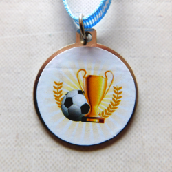MEDALLA FUTBOL CON CINTA METAL CON VINILO
