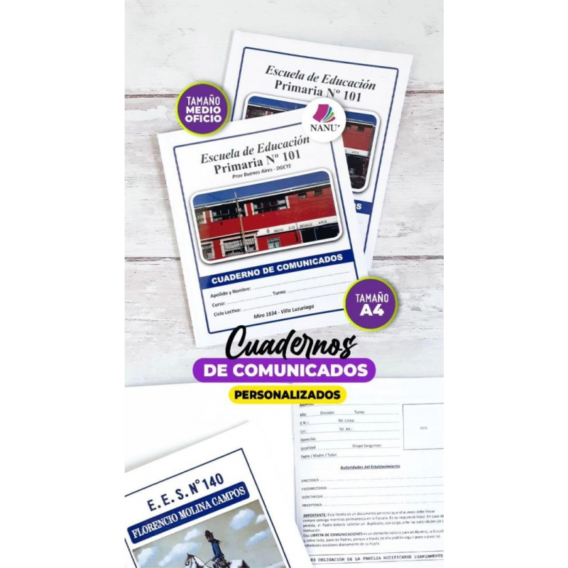 CUADERNO DE COMUNICADO ENCOLADO 56 PAG IMPRESAS (12 HAB)