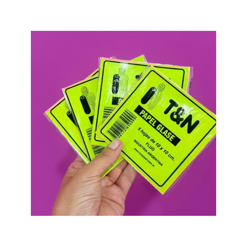 PAPEL GLASE FLUO X 10 HOJAS